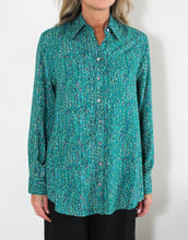 Load image into Gallery viewer, indigo-shirt-green-fleurs-womens-clothing-australia