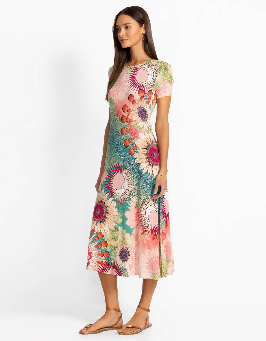 Annie Wear Mineral Washed Johnny Collar Short Sleeve Dress