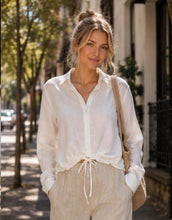 Load image into Gallery viewer, Little Lies Drawstring Linen Shirt - Natural