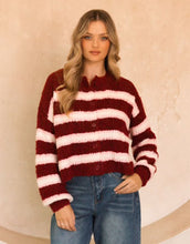 Load image into Gallery viewer, ebby-i-stripe-jumper-wine-womens-clothing-australia