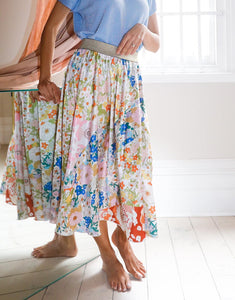 Frankies Odette Poly Satin Skirt - Bloom