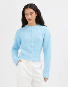 Fluffy Knit Cardigan - Blue