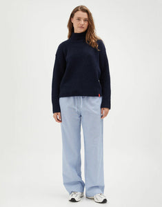 Mock Neck Knit - Navy