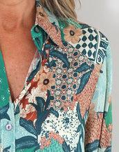 Load image into Gallery viewer, indigo-shirt-mt-fuji-green-womens-clothing-australia