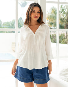 Label of Love Avalon Pintuck - White