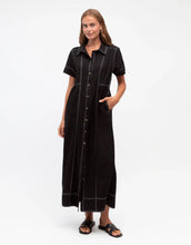 Load image into Gallery viewer, label-of-love-contrast-stitch-midi-dress-black-womens-clothing-australia
