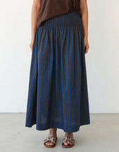 Load image into Gallery viewer, Label of Love Elasticised Waist Skirt - Navy/Chocolate Stripe