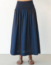 Load image into Gallery viewer, Label of Love Elasticised Waist Skirt - Navy/Chocolate Stripe