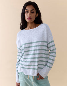 Little Lies Bobbie Top - Duck Egg Stripe