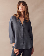 Load image into Gallery viewer, Little Lies Boyfriend Linen Shirt - Navy