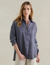 Load image into Gallery viewer, Little Lies Boyfriend Linen Shirt - Steel
