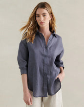 Load image into Gallery viewer, Little Lies Boyfriend Linen Shirt - Steel
