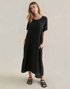 Little Lies Bronte Linen Dress - Black