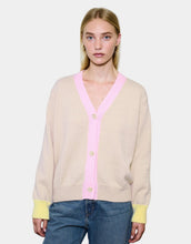 Load image into Gallery viewer, little-lies-colour-block-cardi-beige-womens-clothing