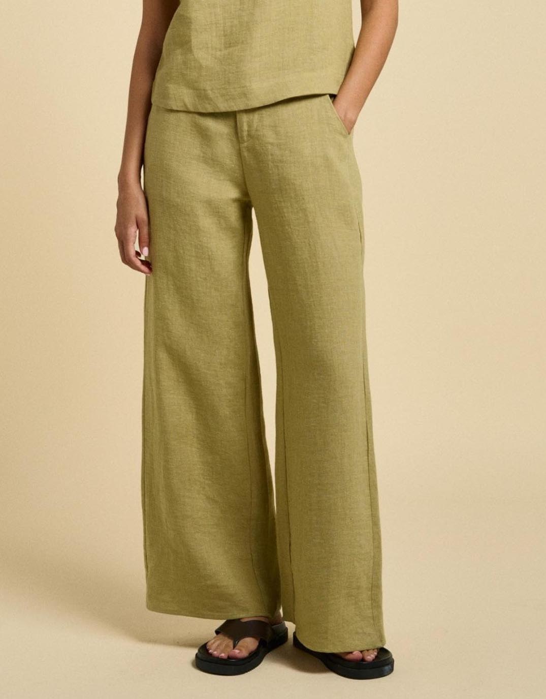 little-lies-della-pants-pistachio-womens-clothing-australia