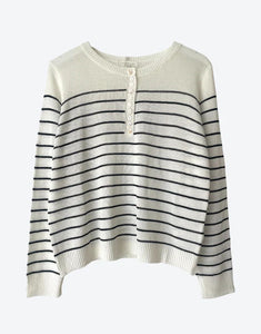 Little Lies Gia Stripe Knit - Natural/Black Stripe