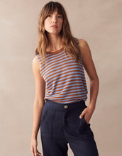 Load image into Gallery viewer, little-lies-isa-stripe-tank-rust-blue