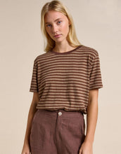 Load image into Gallery viewer, Little Lies Lola Stripe Tee - Chocolate
