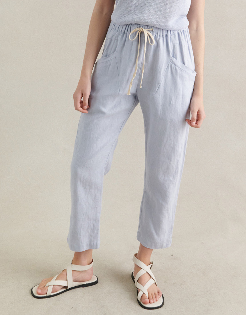 Little Lies Luxe Pants - Chambray Blue