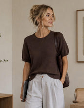 Load image into Gallery viewer, Little Lies Maddie Textured Knit Top - Chocolate