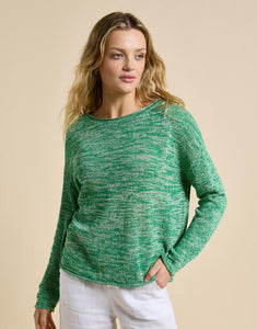 Little Lies Melange Spring Knit - Green