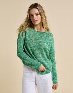 Little Lies Melange Spring Knit - Green