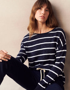 Little Lies Minnie Top - Navy/White Stripe