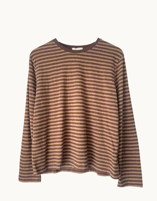 Little Lies Mykonos Tee - Chocolate Stripe