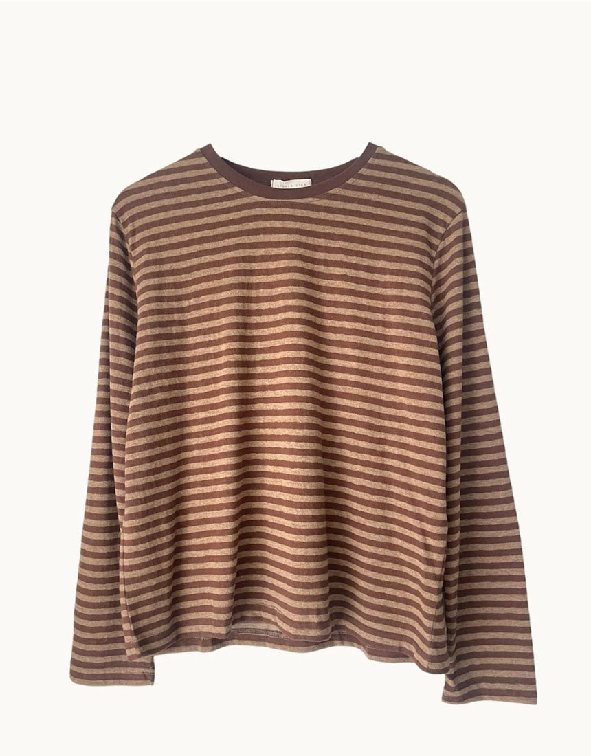 Little Lies Mykonos Tee - Chocolate Stripe