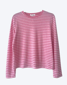 Little Lies Mykonos Tee - Pink Stripe