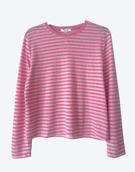 Little Lies Mykonos Tee - Pink Stripe