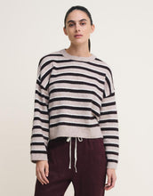 Load image into Gallery viewer, Little Lies Otto Jumper - Chocolate/Beige/Cream Stripe