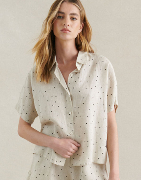 Little Lies Polka Dot Shirt - Natural