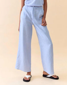 Little Lies Remy Linen Pants - Pale Blue
