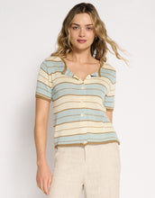 Load image into Gallery viewer, Little Lies Sol Stripe Knit Cardi - Dusty Aqua