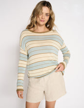 Load image into Gallery viewer, Little Lies Sol Stripe Knit Top - Dusty Aqua