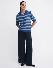Load image into Gallery viewer, Little Lies Stripe Button Top - Cobalt
