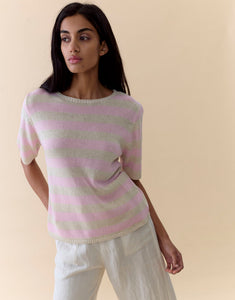 Little Lies Striped Summer Tee - Pink Stripe