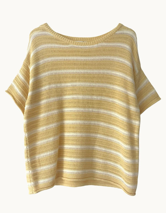 Little Lies Tulum Tee - Lemon Stripe