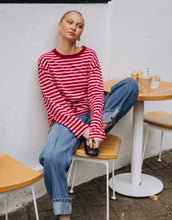 Load image into Gallery viewer, Paper Heart Long Sleeve Stripe Tee - Wine/Pink