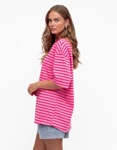 Load image into Gallery viewer, Paper Heart Stripe Tee - Pink/Red
