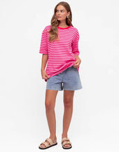 Load image into Gallery viewer, Paper Heart Stripe Tee - Pink/Red