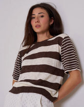 Load image into Gallery viewer, VL Bruno Knit - Chocolate/White Stripe