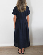 Load image into Gallery viewer, vl-maritime-breeze-linen-dress-navy-womens-clothing-australia