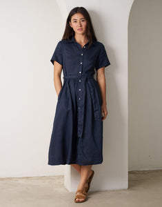 VL Salerno Short Sleeve Dress - Midnight Blue
