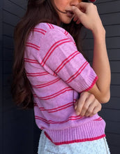 Load image into Gallery viewer, VL Nora Knit Top - Pink Stripes