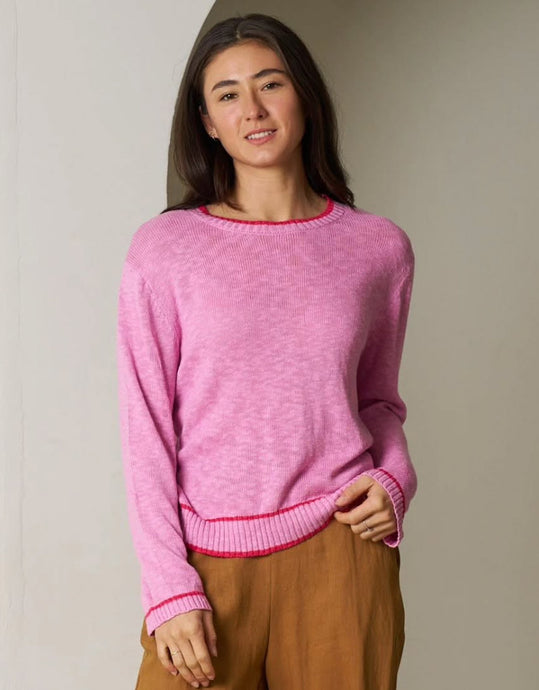 VL Rosie Contrast Knit - Pink/Red Trim
