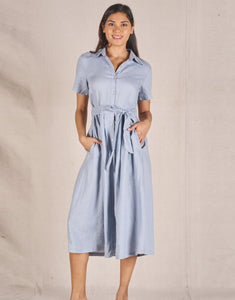 VL Salerno Short Sleeve Dress - Cloud