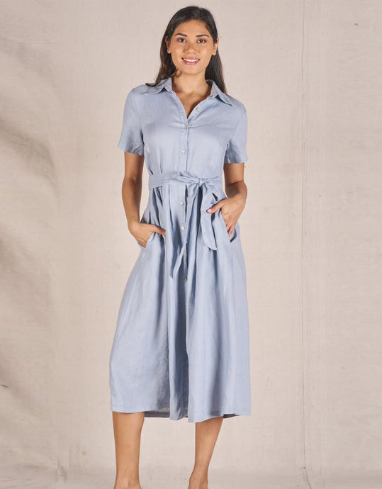 VL Salerno Short Sleeve Dress - Cloud