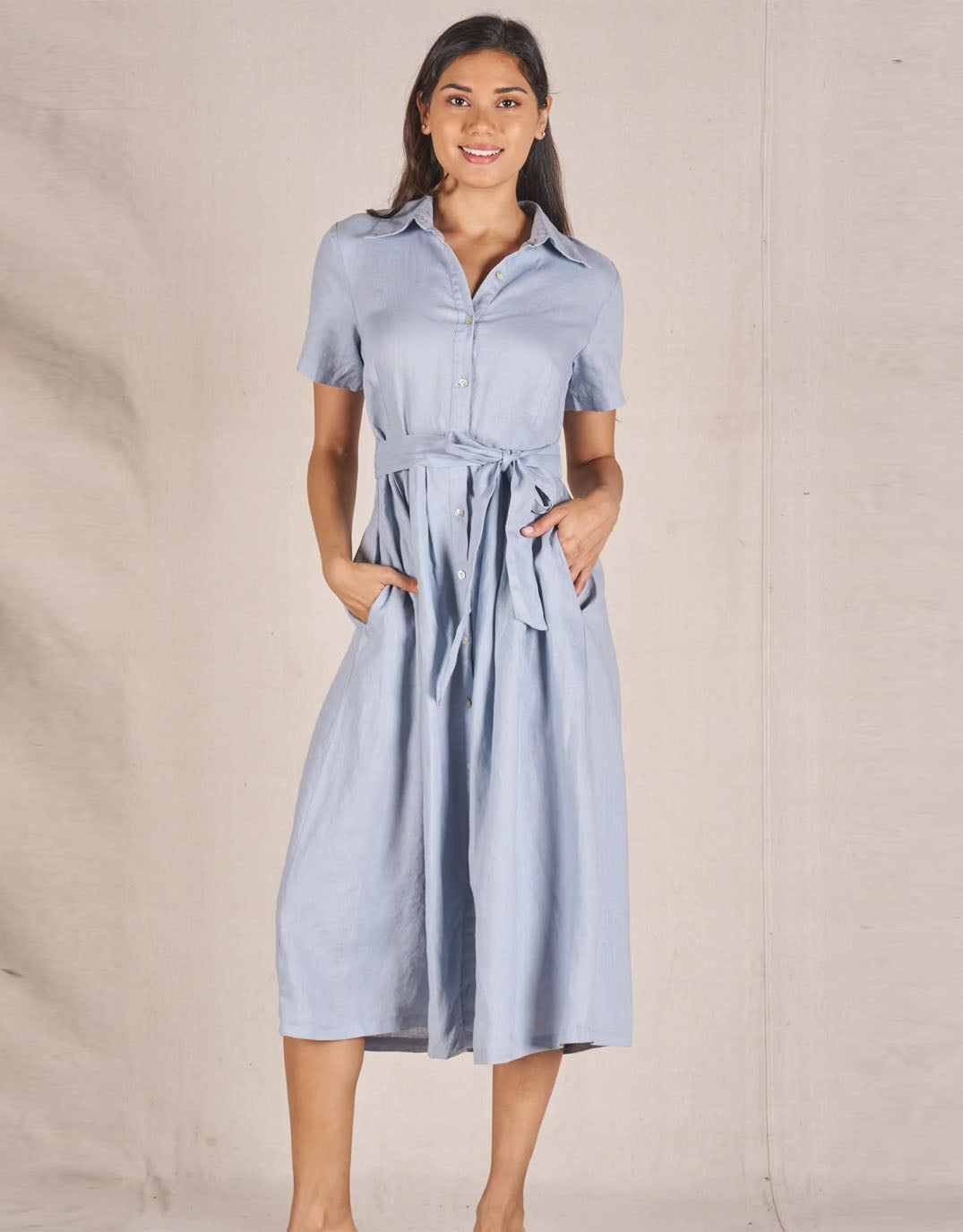 VL Salerno Short Sleeve Dress - Cloud
